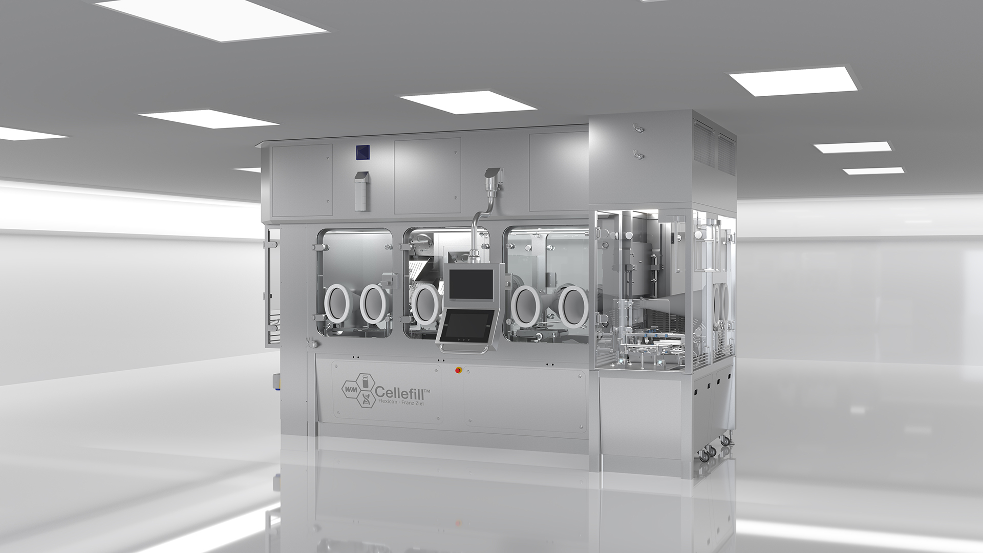 Cellefill Isolator by Flexicon and Franz Ziel, a Vial filling machine and containment solution.